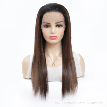 Vigorous wholesale soft straight high quality natural highlight hair synthetic heat resistant fiber for african american women